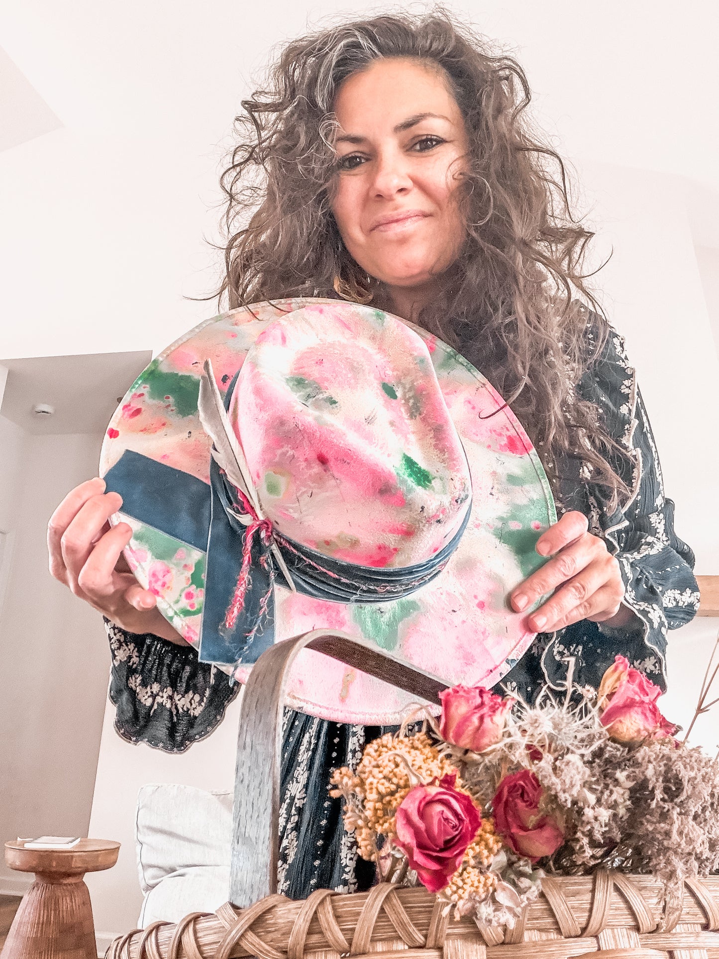 Hand-Painted Women’s Hat: “Super Bloom”