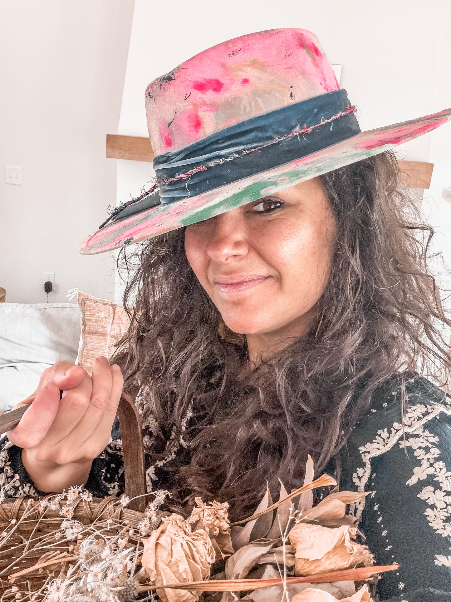 Hand-Painted Women’s Hat: “Super Bloom”