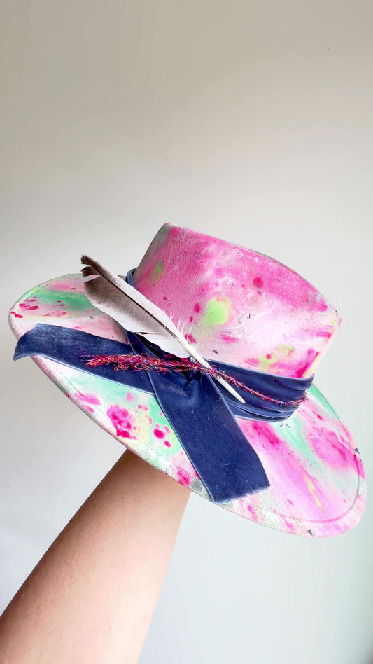 Hand-Painted Women’s Hat: “Super Bloom”